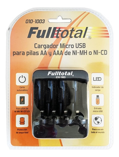 Cargador Full Total P/ Pilas Aa-aaa Nimh Y Nicd 4 Canales