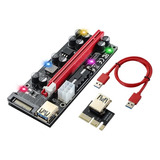 Riser Para Gpu 6 Piezas Pci-e 1x A 16x Con Cable Rojo