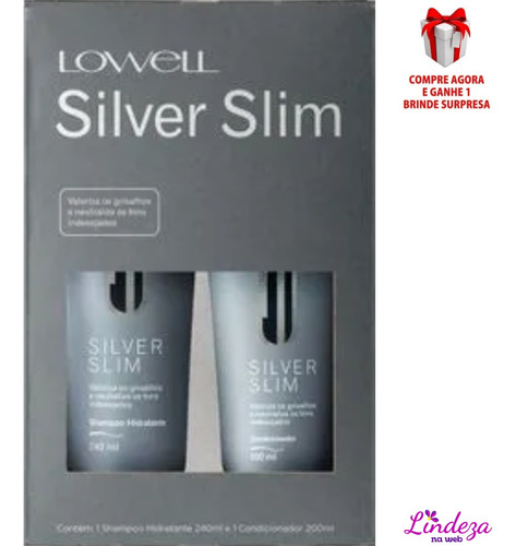 Lowell Kit Matizador Silver Slim Shampoo 240ml + Cond 200ml 
