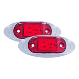 Plafon Oval Mini Rojo 6 Leds Cuarto/estrobo Bisel Cromado