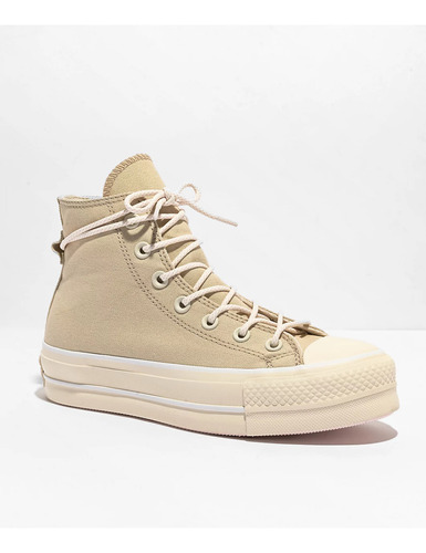 Tenis Mujer Plataforma Chuck Taylor All Lift Oat Milk Marron