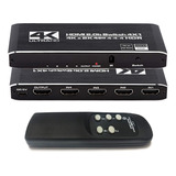 Interruptor Hdmi 4x1, 4k Ultra Hd Hdmi Switcher Compatible C