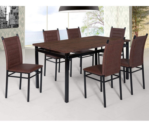 Conjunto Mesa De Jantar Tokio Mesa Riviera 6 Cadeiras If