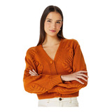 Cardigan Feminino Em Tricô Casaco Blusa Com Botões Da Hering