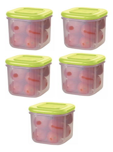 Tupper® Mini Cuadrado 200ml X5 Tupperware® 0% Bpa Hermetico 