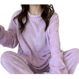 Pijama Mujer Conjunto Plush Importado Calentito Suave