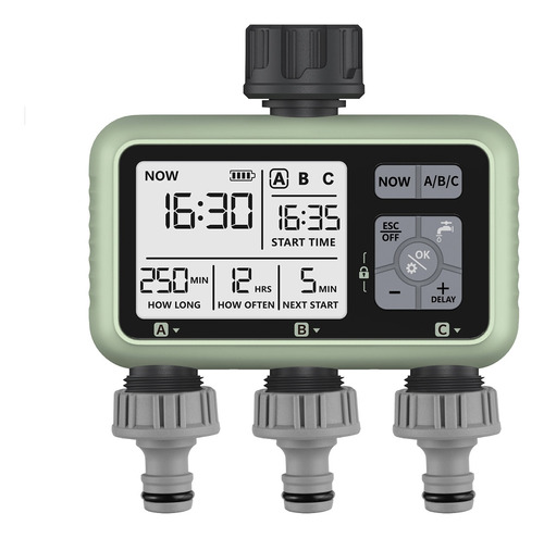 Regador Automático De Tres Válvulas Con Control Dividido