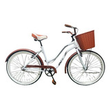 Bicicleta  De Passeio Ntz Bikes Vintage Retro Aro 26 M 1v Freios V-brakes Cor Branco Com Descanso Lateral