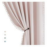 Cortinas Pompom Negras Para Dormitorio 84  Rosa Niñas Eficie