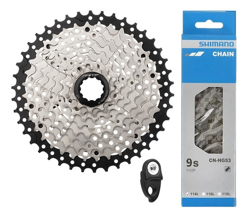 Combo Pacha Cassette Gw 9 V 11-42 + Cadenilla Shimano Hg53