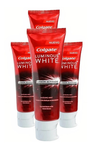 Crema Dental Colgate Luminous White Carbón Activado 4pz 66ml