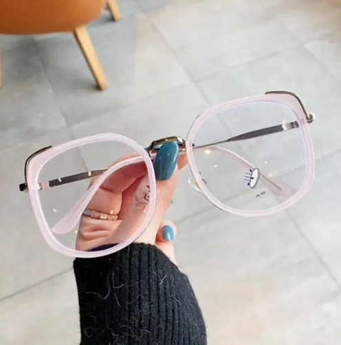 Lentes Armazón Grande Cuadrado Protección Uv Luz Azul Unisex