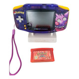 Game Boy Advance Morado Con Carcasa Pokemon Y Pantalla Ips