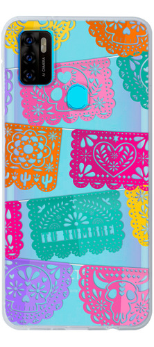 Funda Para Zte Mujer Papel Picado Calaveras Con Nombre