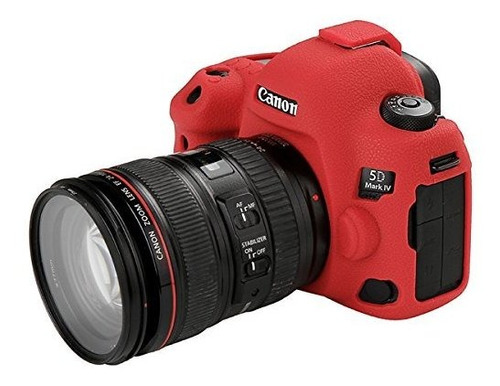 Funda De Silicona Para Canon 5d Marck Iv  Rojo Texturado
