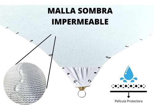 Malla Sombra 100%impermeable 6x4 90% Beige Raschel Reforzada