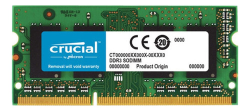 Memoria Ram Color Verde 8gb 1 Crucial Ct102464bf160b