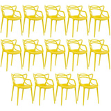 Cadeira De Jantar Mobili Loft7 Allegra, Estrutura De Cor  Amarelo, 14 Unidades