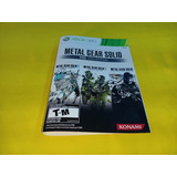 Portada Original Metal Gear Solid Hd Collection Xbox 360