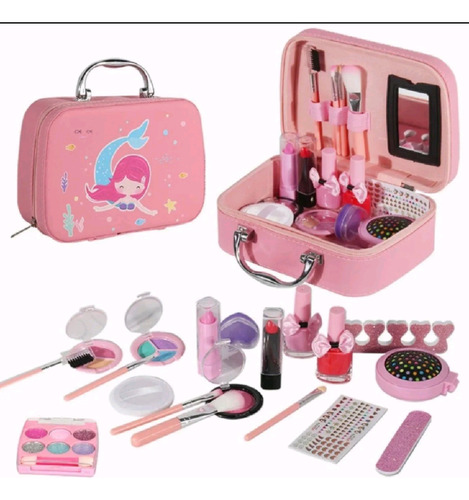 Kit De Maquillaje Para Niña, Maletín 20 Piezas, No Tóxico 