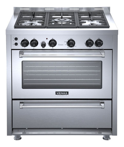 Fogão Venax Temis 5 Bocas A Gas Mesa De Inox 127v Inox