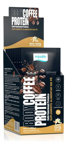 Body Coffee Protein Sabor Vanilla Cafe 10 Saches 15g Equaliv