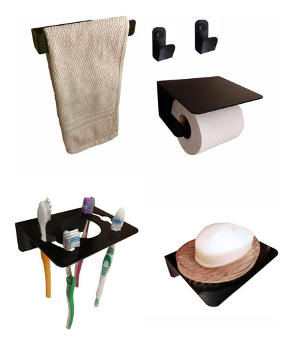 Kit Completo #5 Accesorios Baño Aluminio Diseño