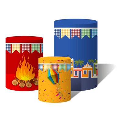 Trio Capas Cilindro Festa Junina Arraiá Balão E Bandeiras