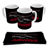 Taza Airwolf El Lobo Del Aire Serie Tv Retro 4k Art 02