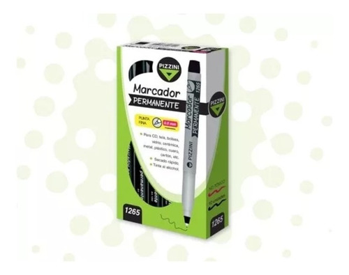 Marcador Microfibra Cd Pizzini 0.5 Fino Permanente Solvente Color Negro