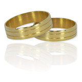 Par De Alianzas Oro 18k - Modelo Doble Linea - 6 Grs