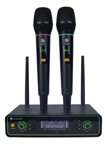 Microfone Sem Fio Duplo De Mão Uhf 200c Digital Kadosh K422m