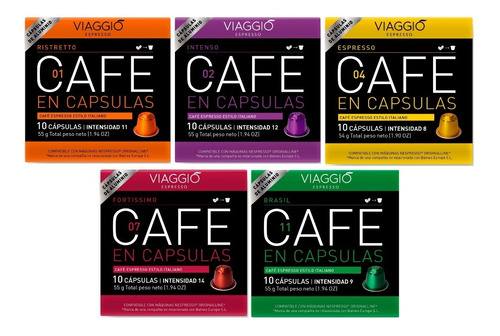 Cápsulas Café Para Nespresso - Pack 50 Viaggio Espresso
