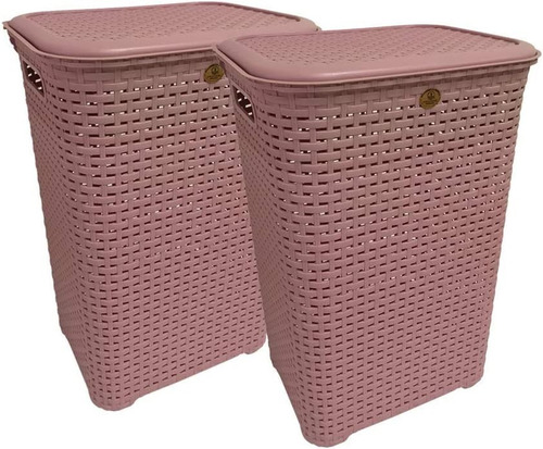 Cesto Rattan Con Tapa Para Ropa Sucia (paquete De 2 Piezas) 