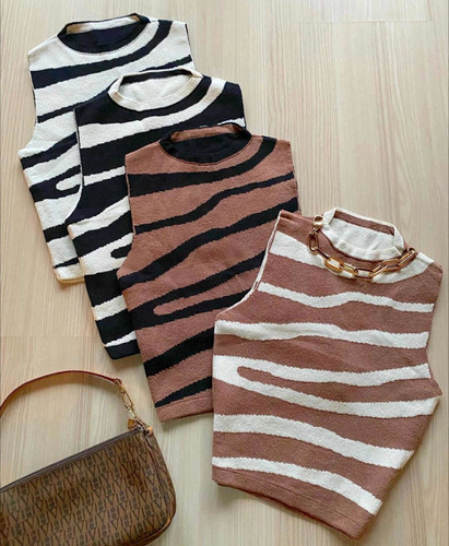 Cropped Tricot Zebra