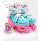 Patines Ajustables Para Niñas Con Ruedas Led Talla Xs