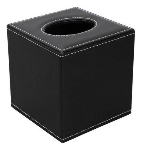 3 Portapañuelos De Papel Cubierta De Caja Cuero Negro