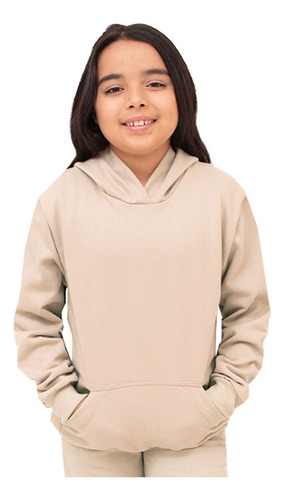 Moletom Infantil Feminino Blusa De Frio Lisa Capuz E Bolso