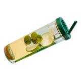 Botella De Agua De Plástico Transparente Con Vaso De Paja De