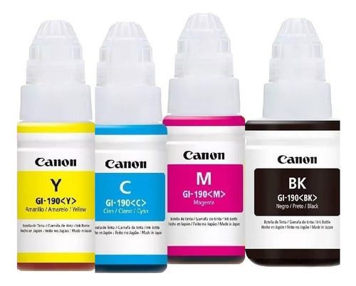 Tinta Canon Kit X4  190 Combo Original G2100  G3100 G4110