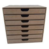 Organizador Para Sulfites Cômoda 7 Gavetas Mdf Cru