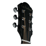 Guitarra Electroacústica La Sevillana Ju-340ceq Negra Gloss Color Negro Orientación De La Mano Diestro