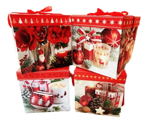 Caja De Regalo De Navidad X 6 Cotillón Activarte