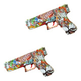 Pistola Glock Automatica Hidrogel, Balines, Dardos 4 En 1 X2