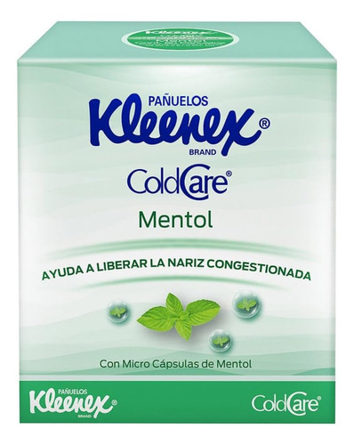 Caja De Pañuelos Kleenex Coldcare Mentol X60 Unidades