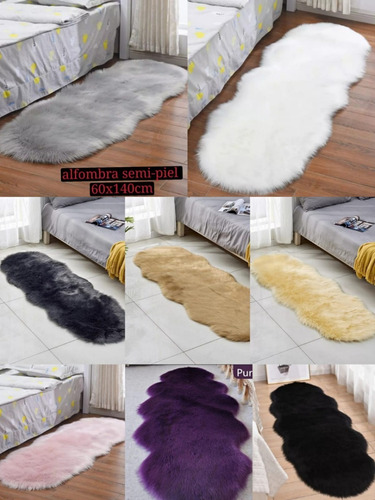 Alfombra Piel Para Costado De Cama/living Nordica Pelo Largo