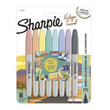 Sharpie Vintage X 8 Fino + 5 Stickers P/pintar - Arte 