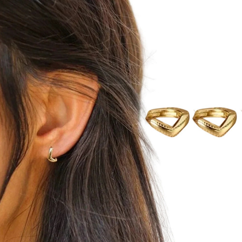 Aretes Candongas Mujer Moda Elegante Acero Inoxidable Lety