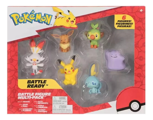 Pokémon 6 Pack Pikachu Ditto Eevee  Sobble Scorbunny Grookey