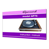 Manual Do Toca-discos Garrard Ap76 (colorido) Em Inglês